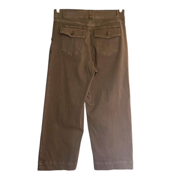 Spanx Twill Wide Leg Crop Pull on High Waist Casual Trouser Pants Womens Large - Picture 5 of 15